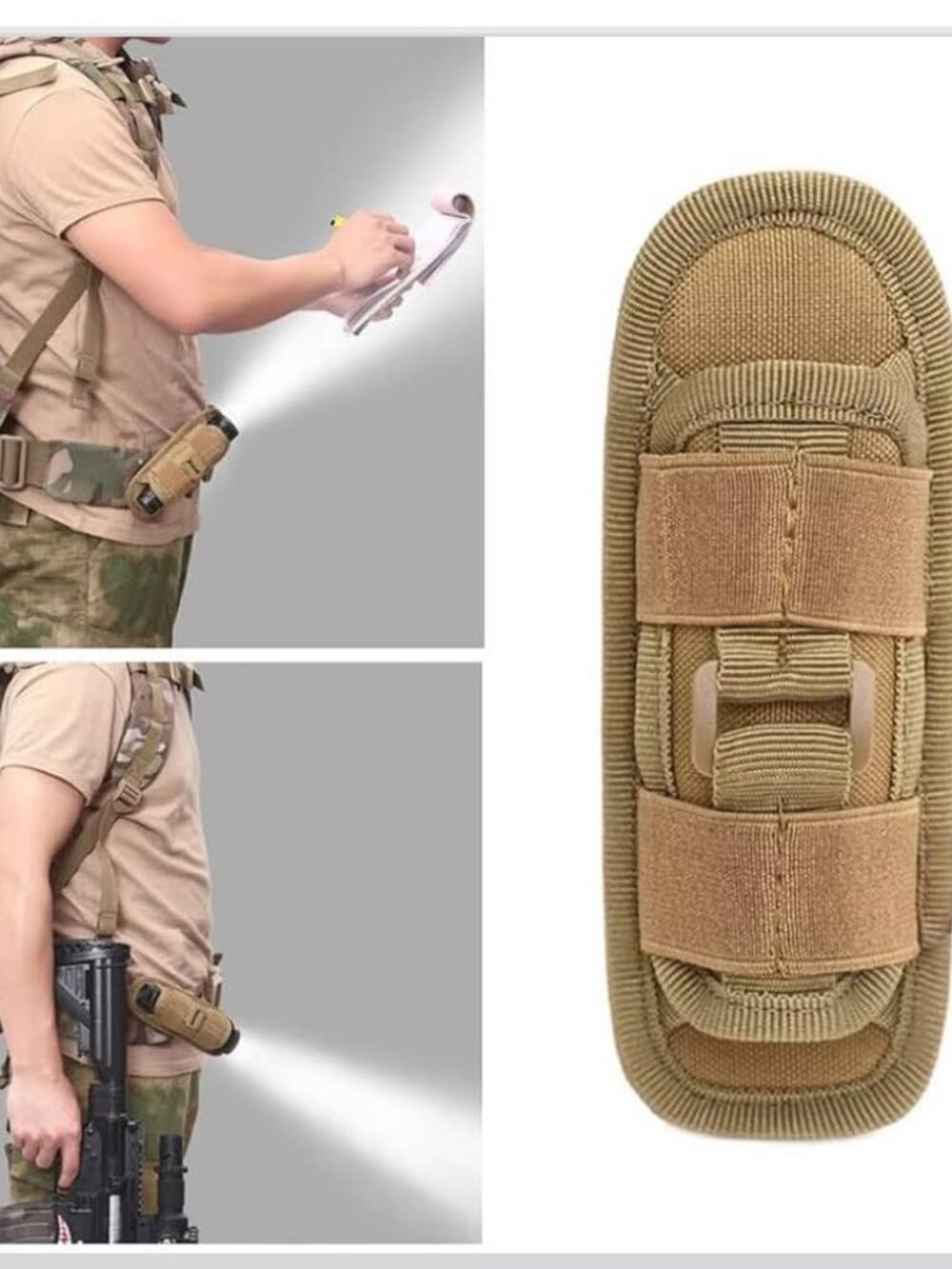 Flashlight Holster with 360° Rotating Clip Tactical Flashlight Holder